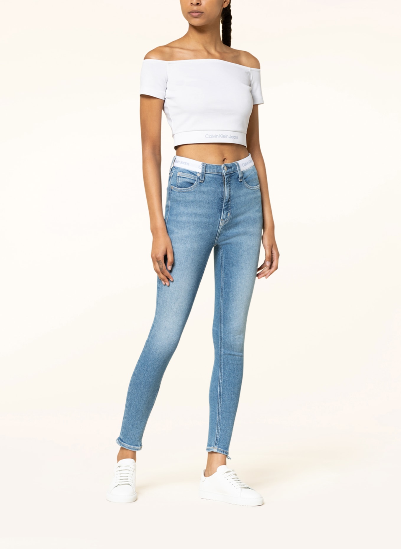 Calvin Klein Jeans Cropped-Top, Farbe: WEISS (Bild 2)