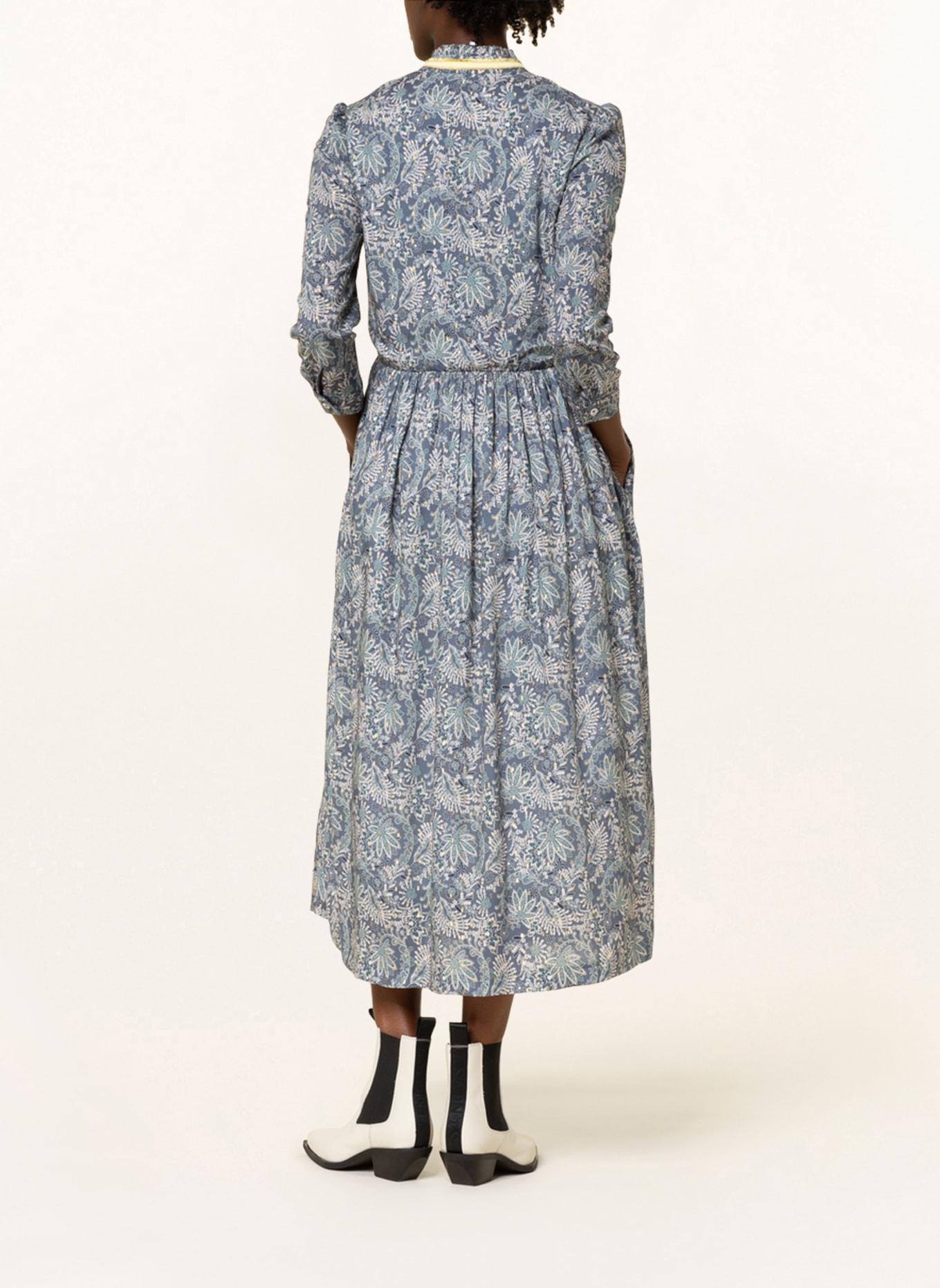 KINGA MATHE Kleid CORINNE mit 3/4-Arm und Glitzergarn, Farbe: HELLBLAU/ BLAU/ GOLD (Bild 3)