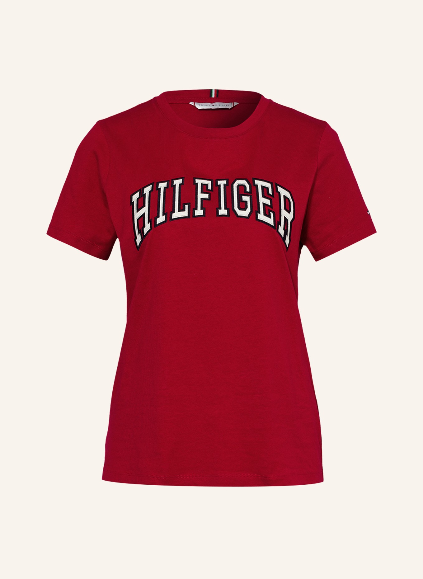 TOMMY HILFIGER T-shirt , Kolor: CIEMNOCZERWONY/ BIAŁY/ GRANATOWY (Obrazek 1)