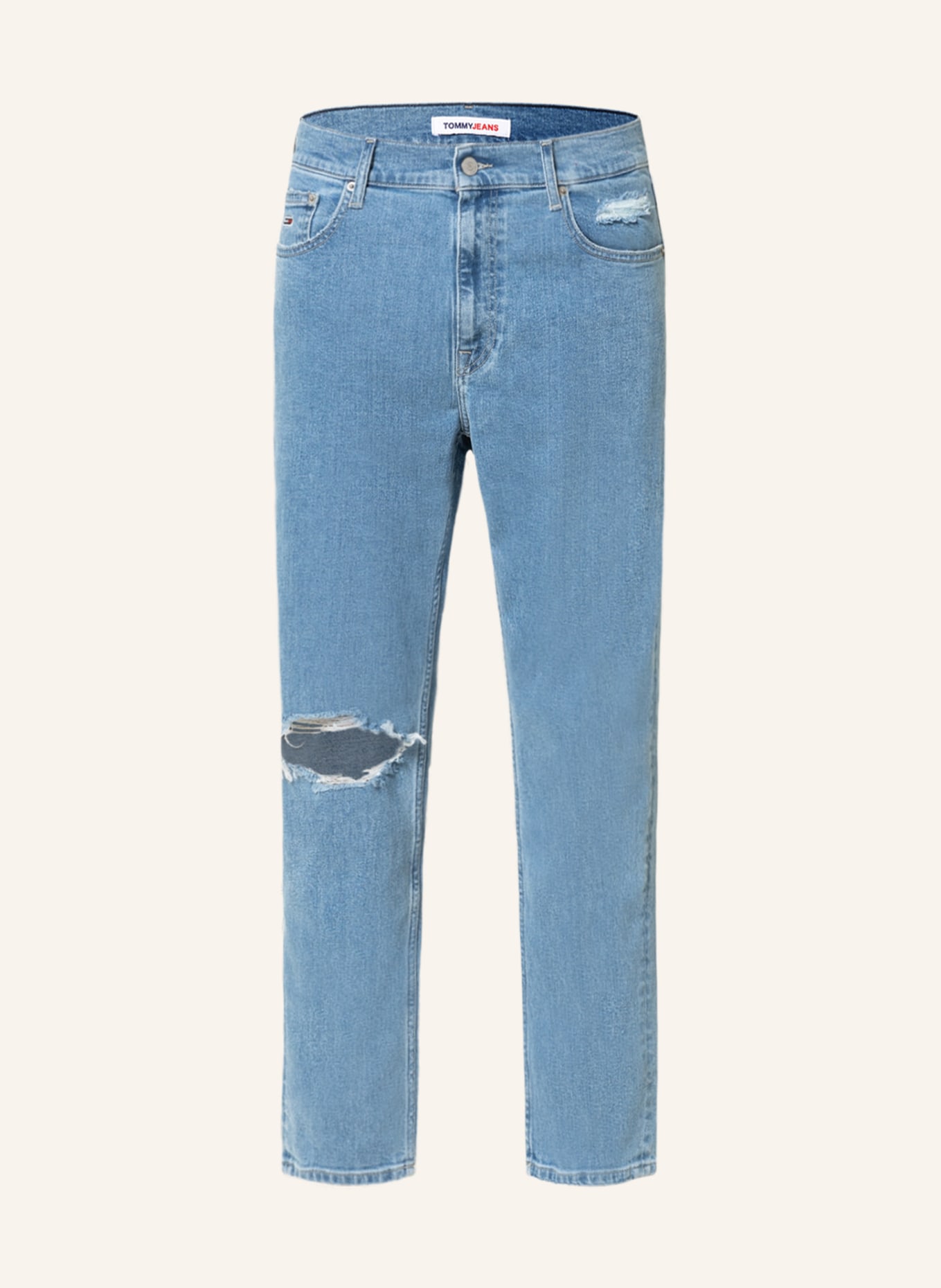 TOMMY JEANS Destroyed Jeans DAD JEAN Regular Tapered Fit in 1ab denim light | Weite Jeans