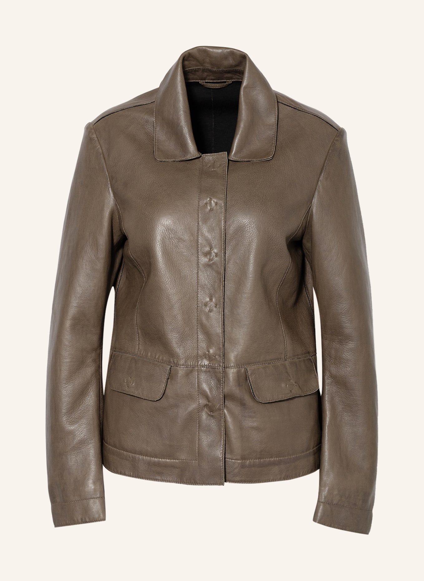 MILESTONE Leather jacket ARISTA, Color: KHAKI (Image 1)