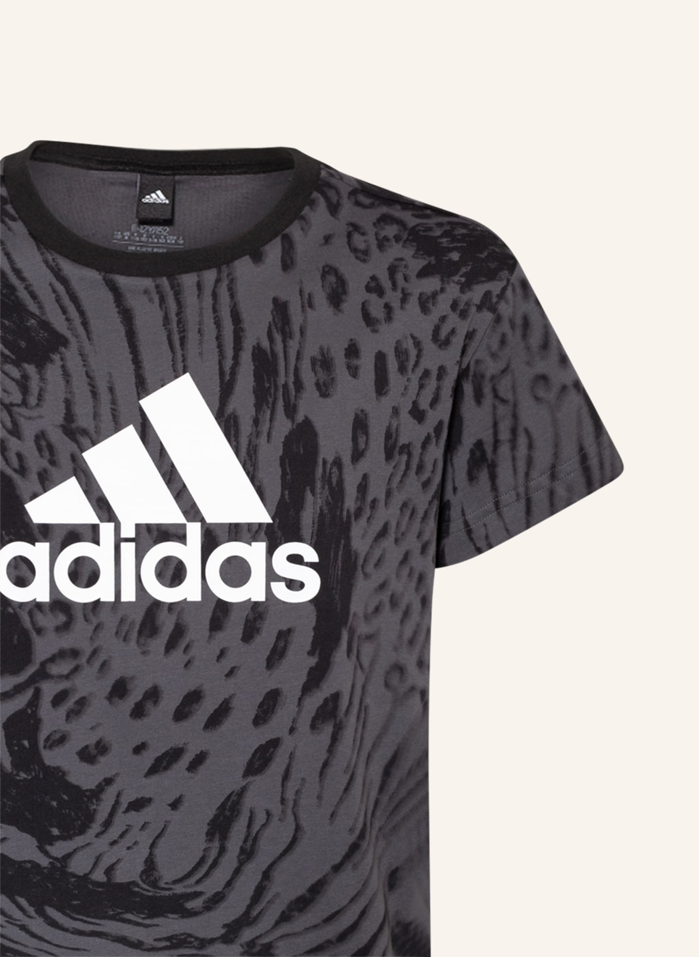 adidas T-shirt, Color: DARK GRAY/ BLACK/ WHITE (Image 3)