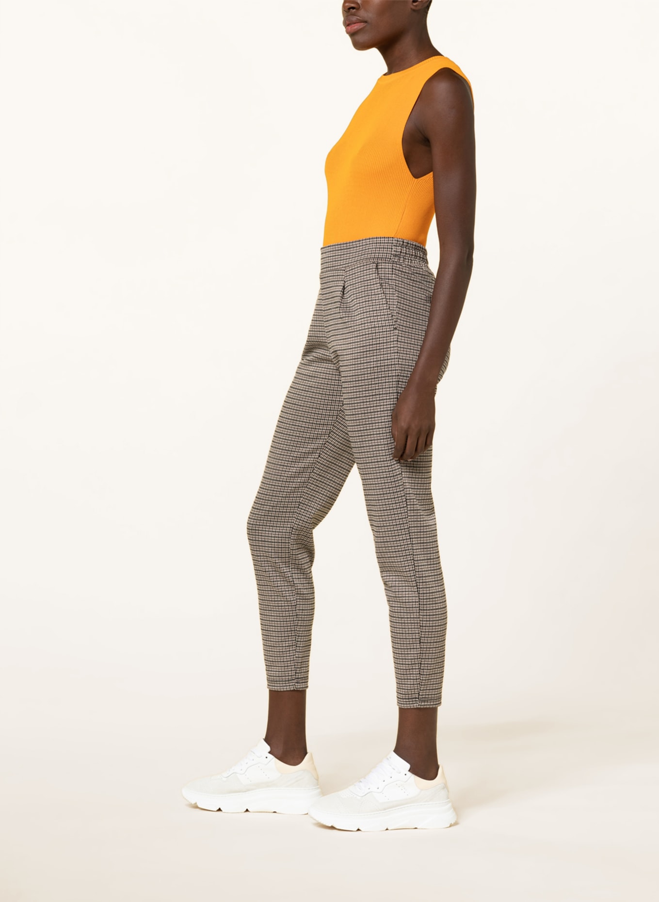 ICHI 7/8 trousers IHKATE, Color: CREAM/ BROWN/ BLACK (Image 4)