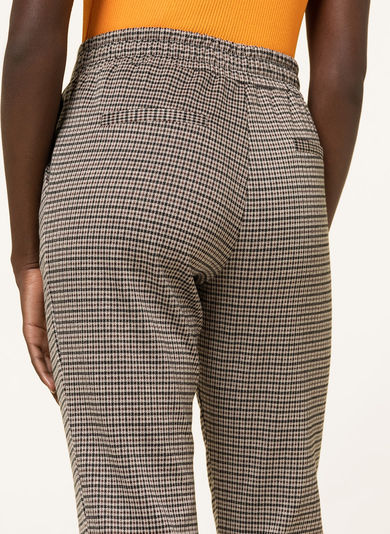 ICHI 7/8 trousers IHKATE, Color: CREAM/ BROWN/ BLACK (Image 5)