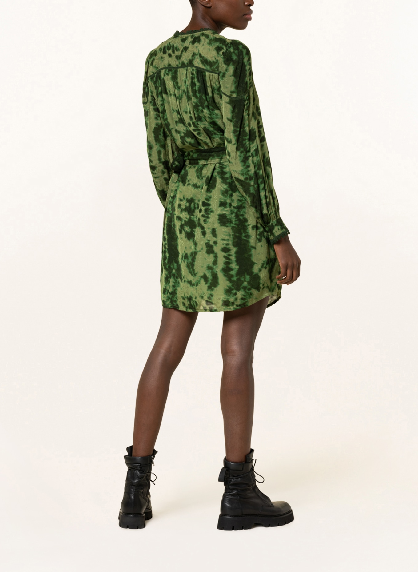 ICHI Wrap dress IRGENEVA, Color: GREEN/ DARK GREEN (Image 3)