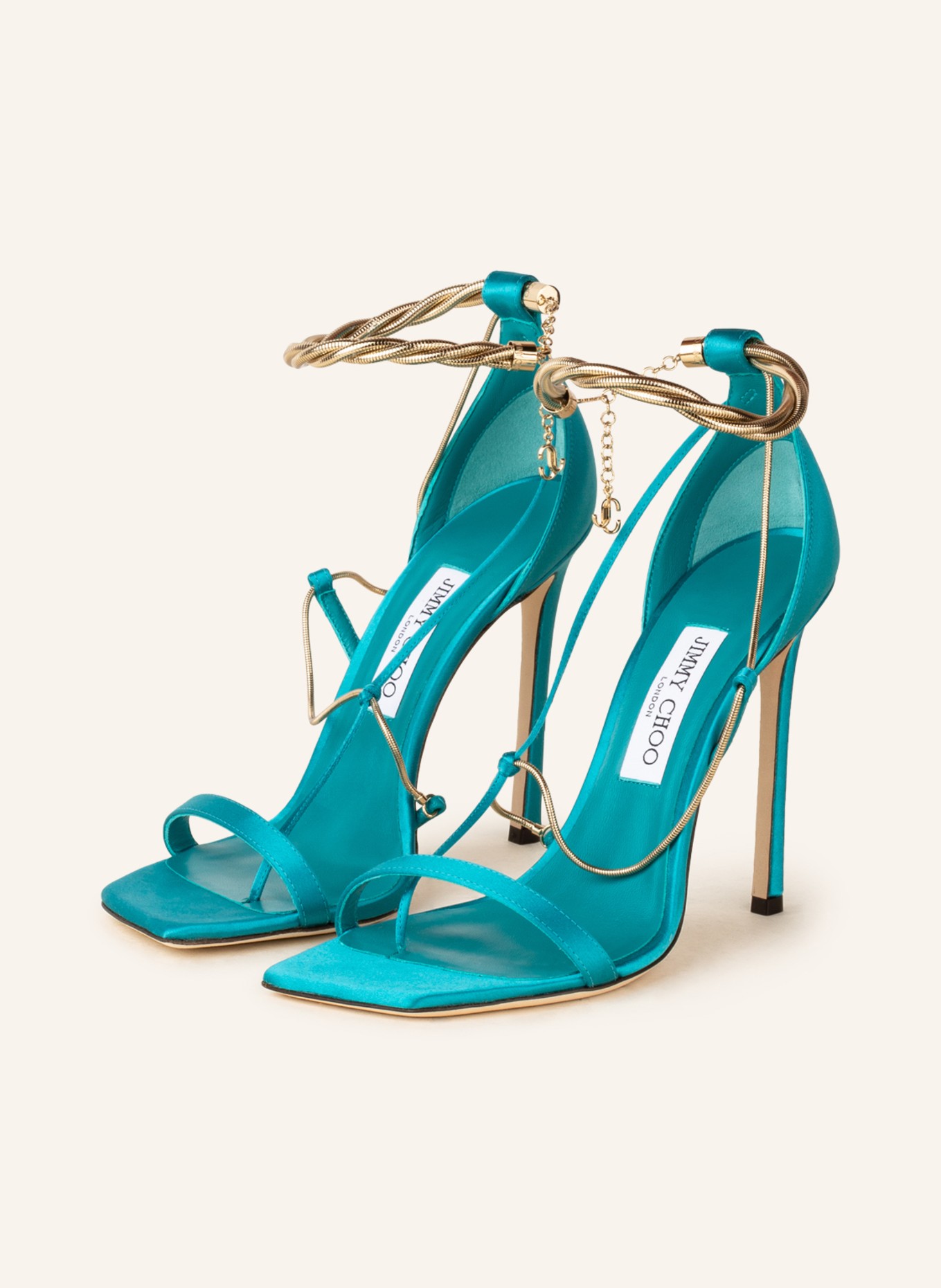 JIMMY CHOO Flip flops ORIANA, Color: TURQUOISE/ GOLD (Image 1)