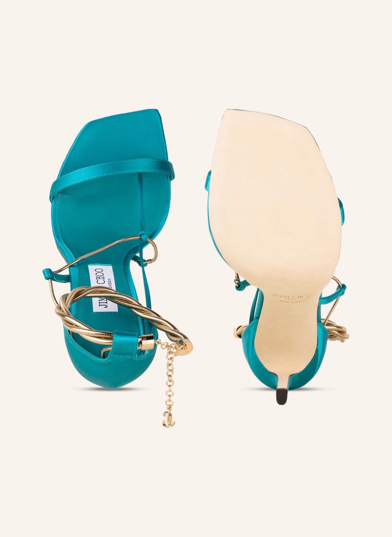 JIMMY CHOO Flip flops ORIANA, Color: TURQUOISE/ GOLD (Image 5)
