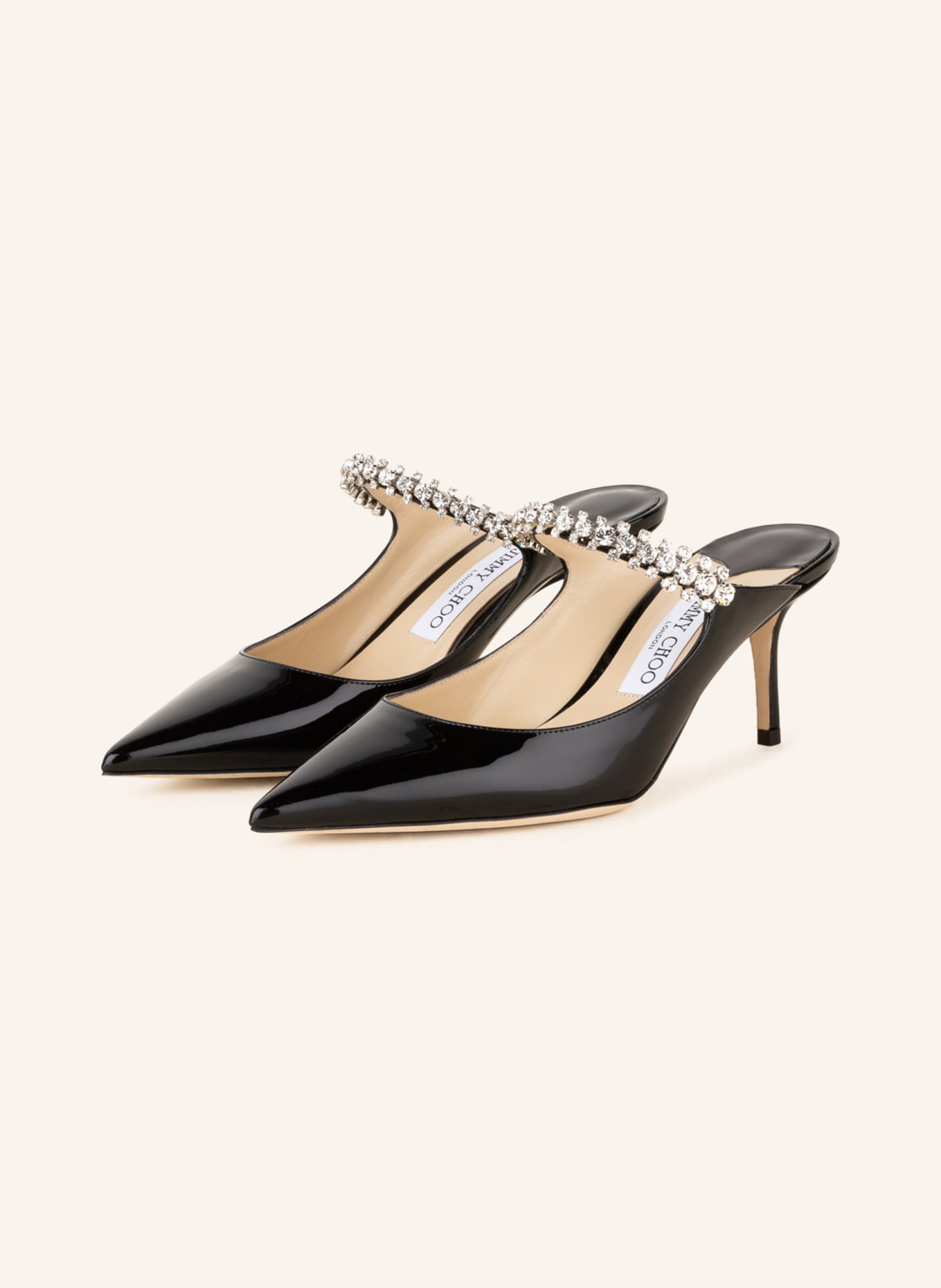 JIMMY CHOO Mules BING 65 with decorative gems, Color: BLACK (Image 1)