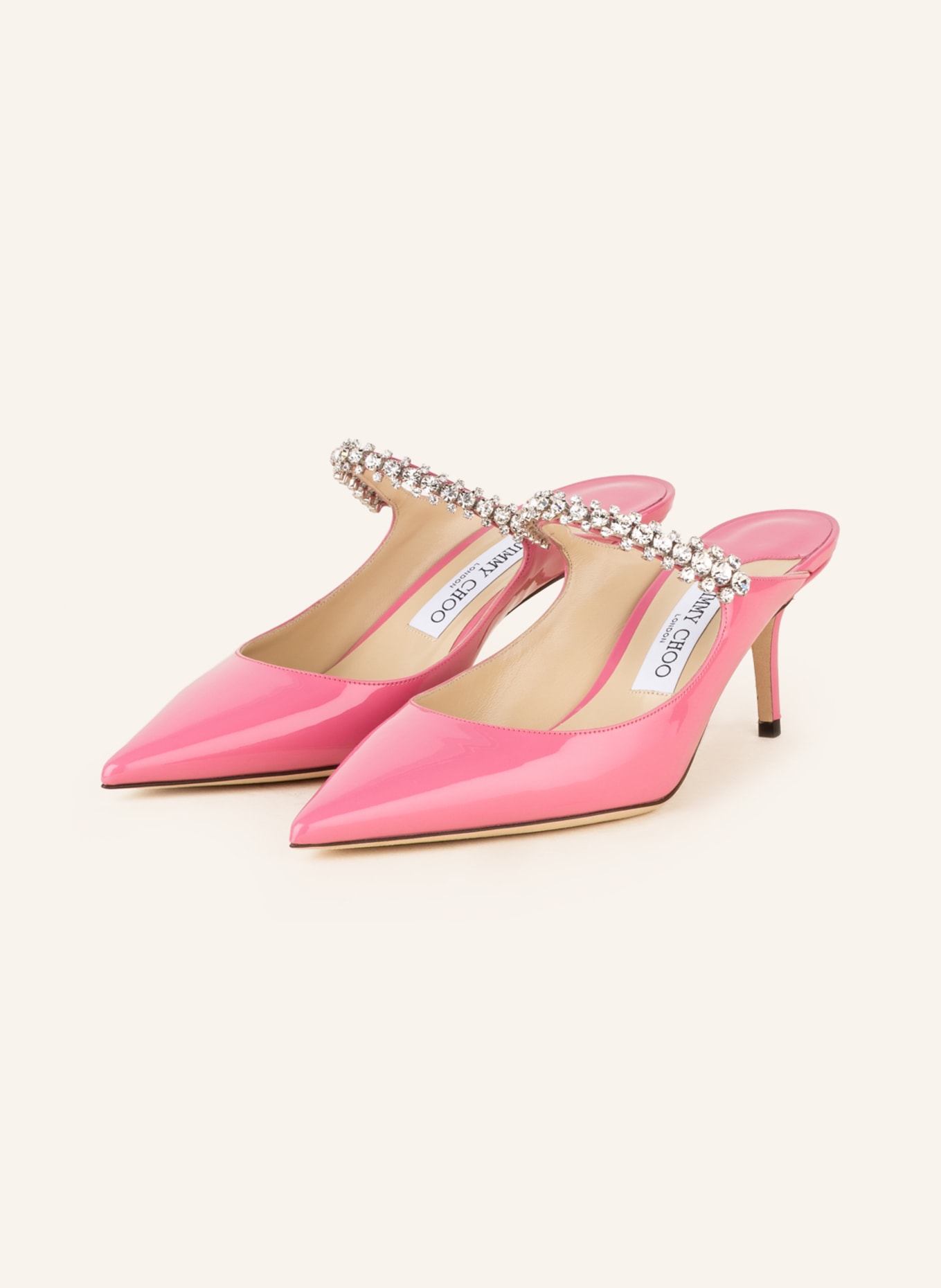 JIMMY CHOO Mules BING 65 with decorative gems, Color: PINK (Image 1)