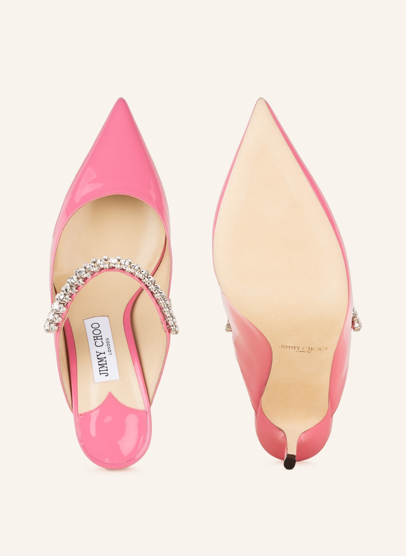 JIMMY CHOO Mules BING 65 with decorative gems, Color: PINK (Image 5)