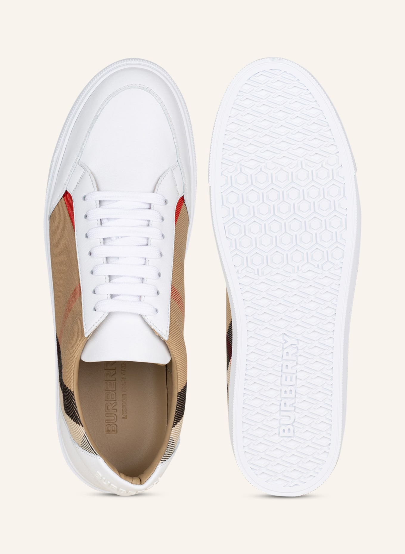 BURBERRY Sneakers NEW SALMOND, Color: WHITE/ BEIGE/ BLACK (Image 5)