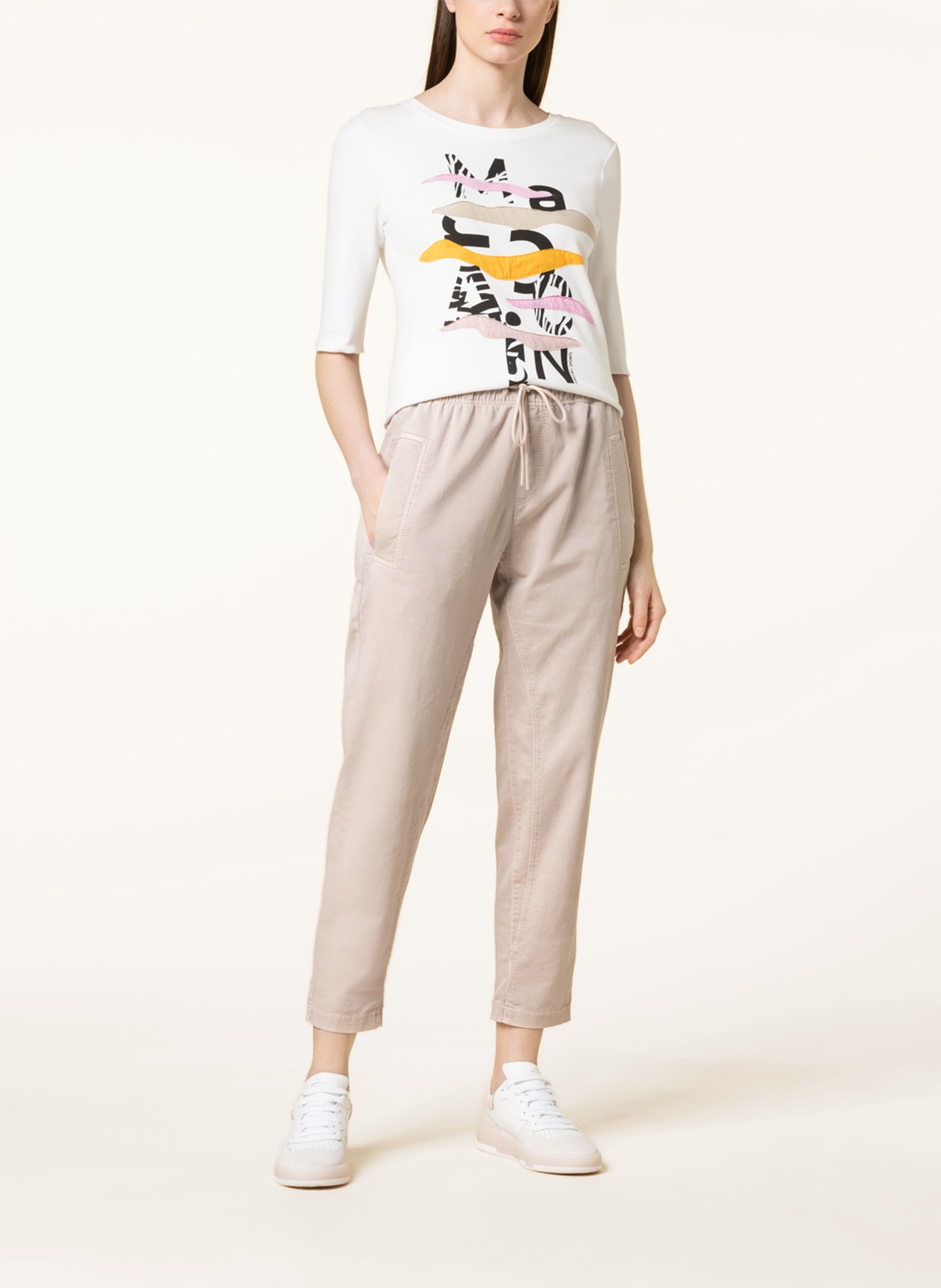 MARC CAIN Paperbag trousers, Color: CREAM (Image 2)