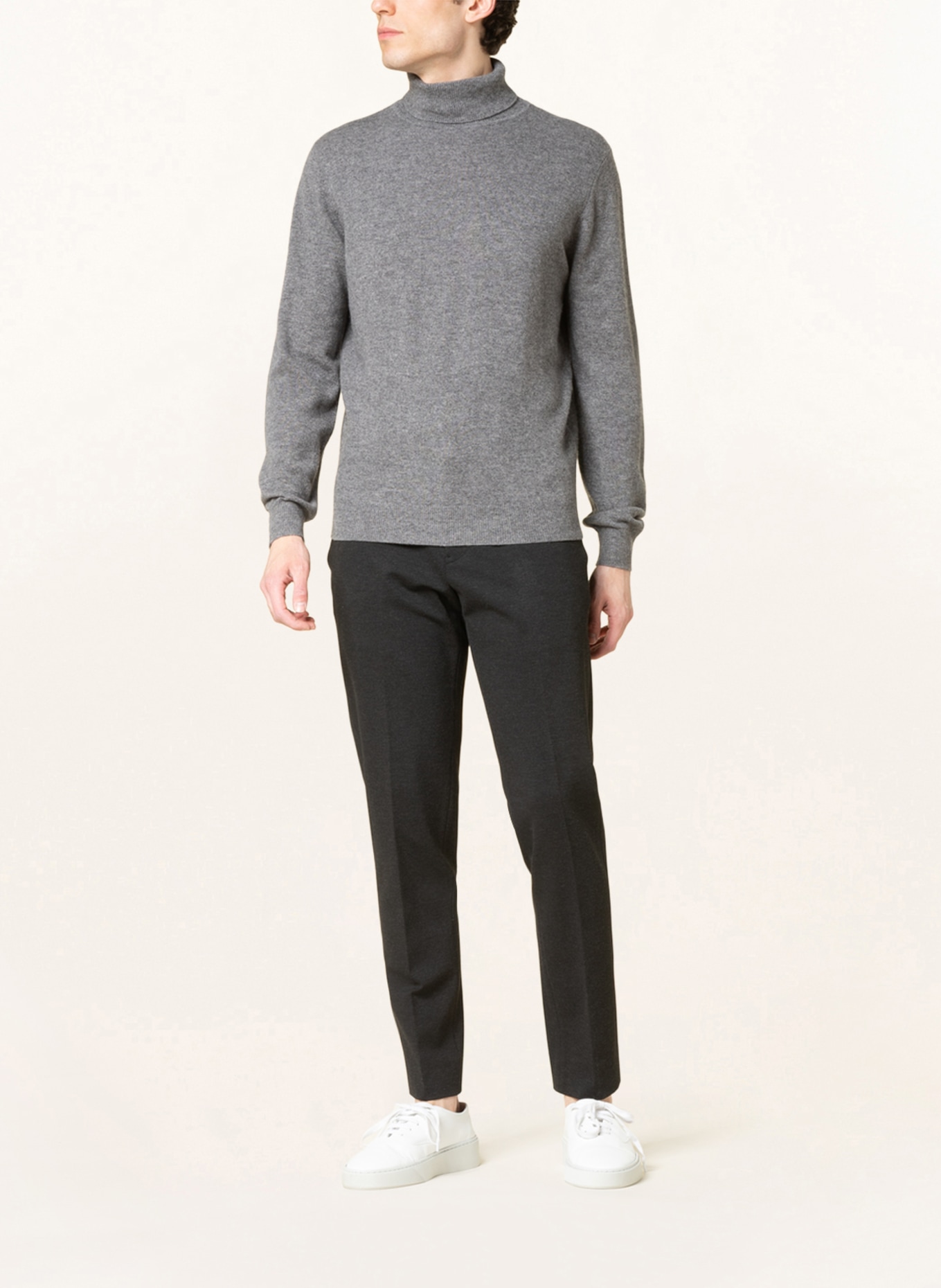 STROKESMAN'S Turtleneck sweater in cashmere, Color: GRAY (Image 2)