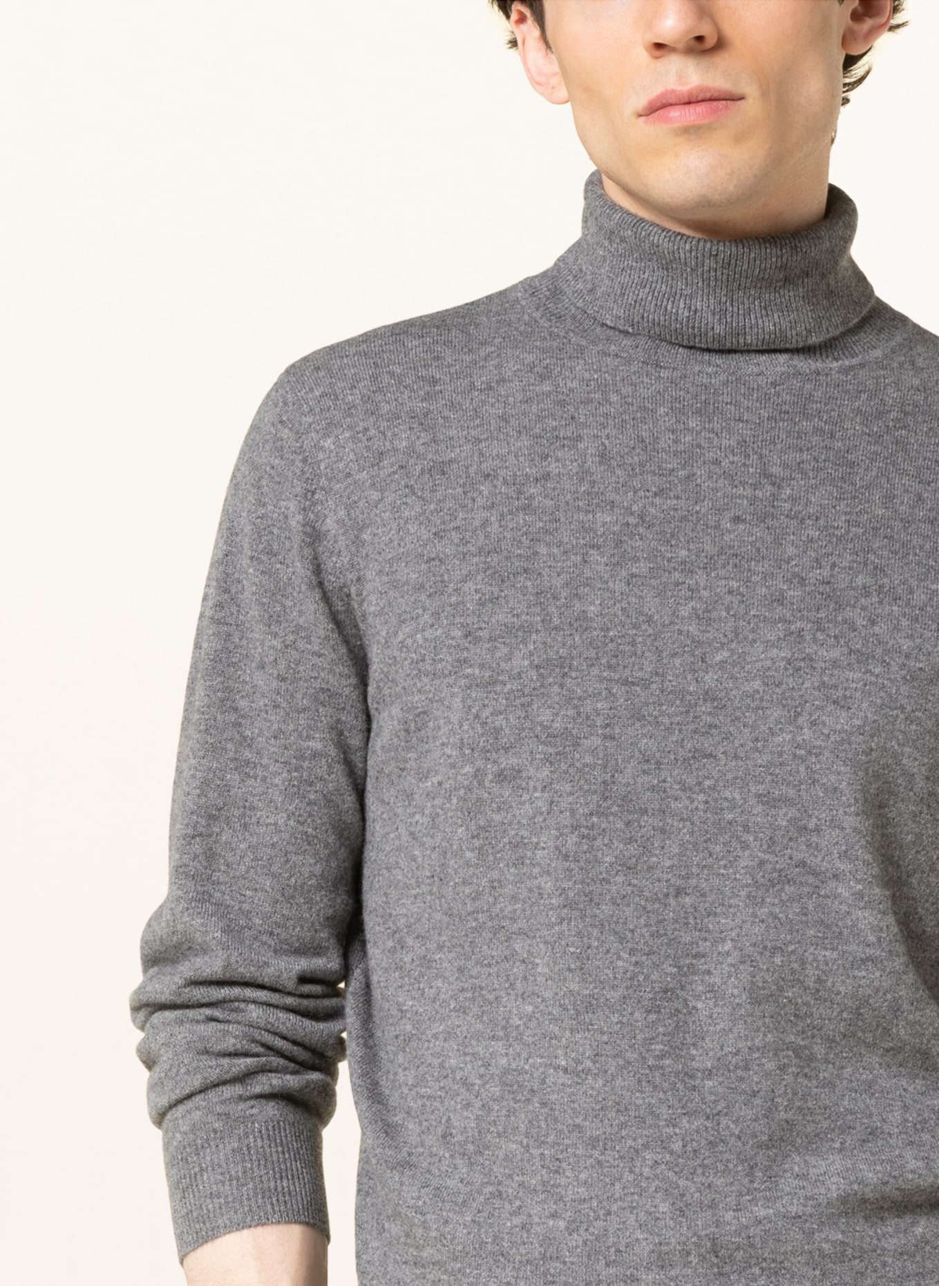 STROKESMAN'S Turtleneck sweater in cashmere, Color: GRAY (Image 4)