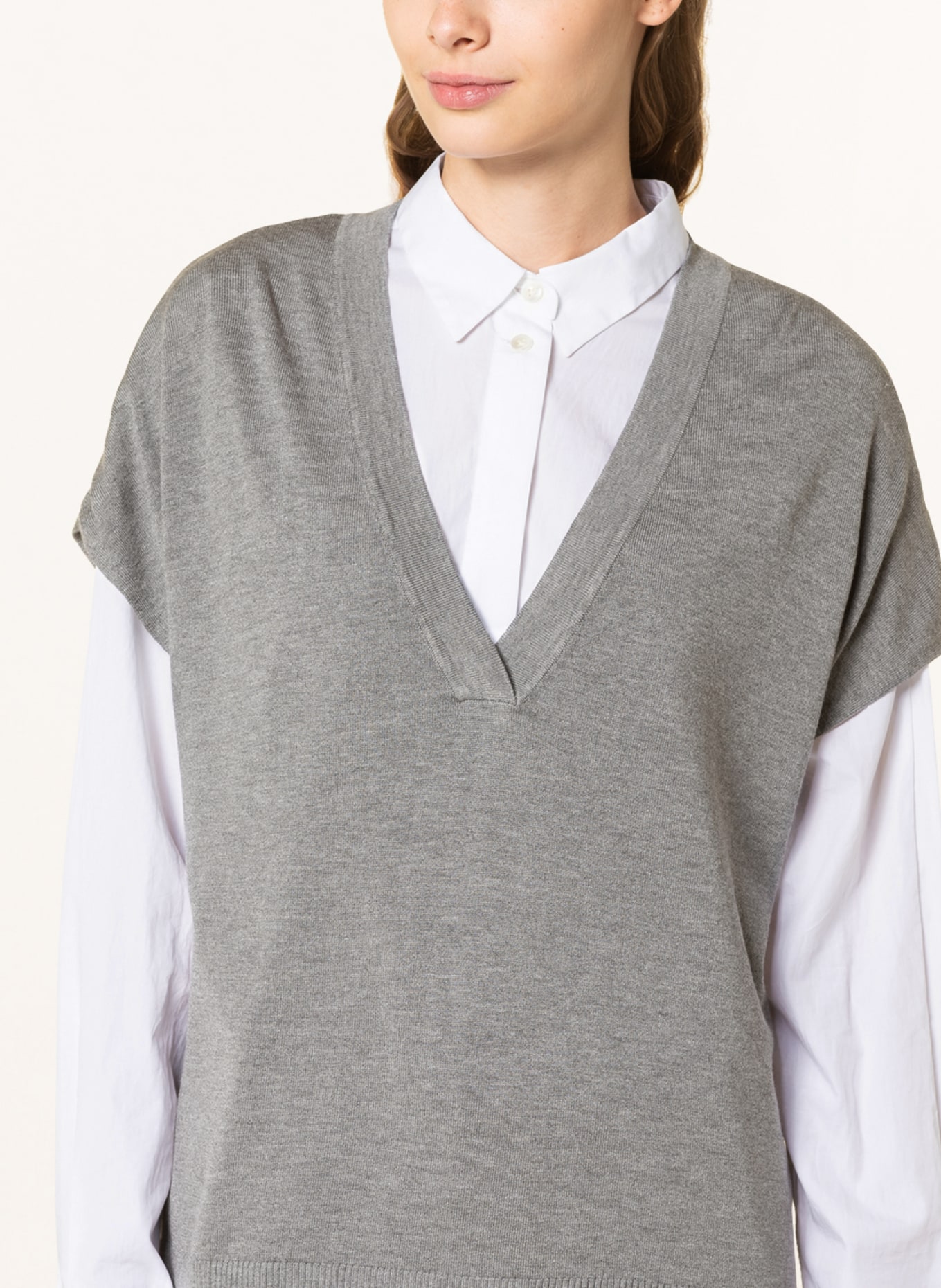 darling harbour Sleeveless sweater, Color: GRAY (Image 4)