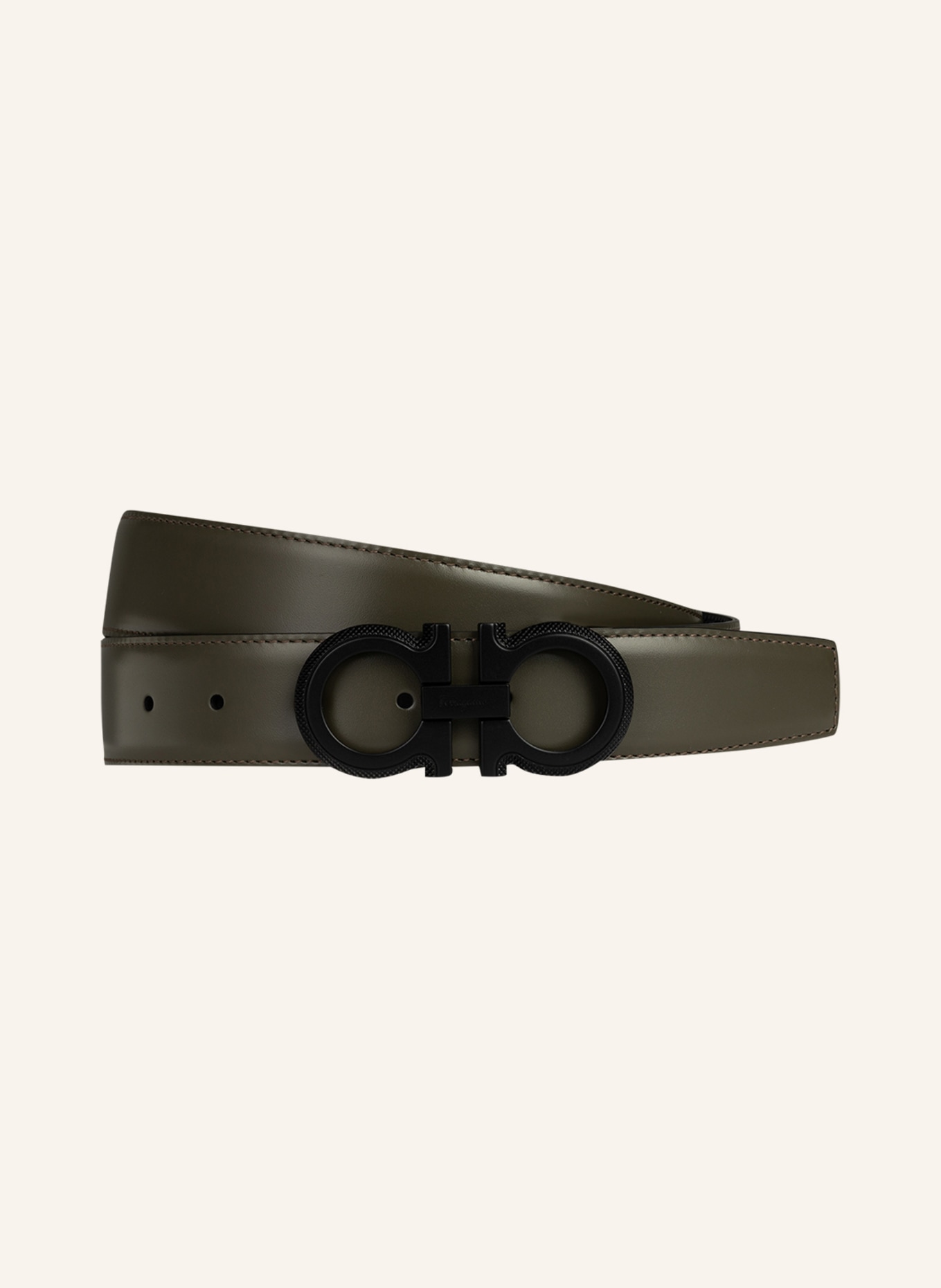 FERRAGAMO Leather belt, Color: OLIVE (Image 1)