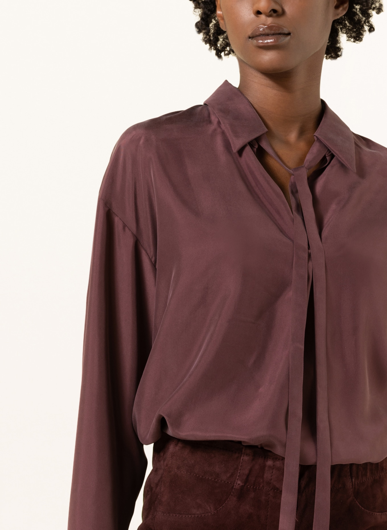 LUISA CERANO Silk blouse , Color: DARK RED (Image 4)