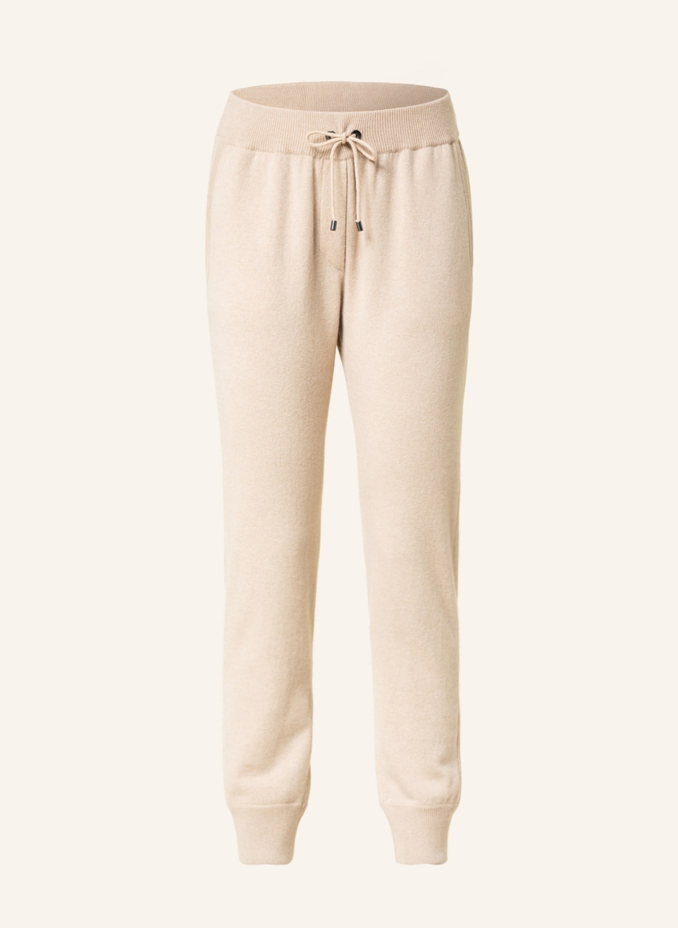 BRUNELLO CUCINELLI Knit trousers in jogger style in cashmere, Color: CAMEL (Image 1)