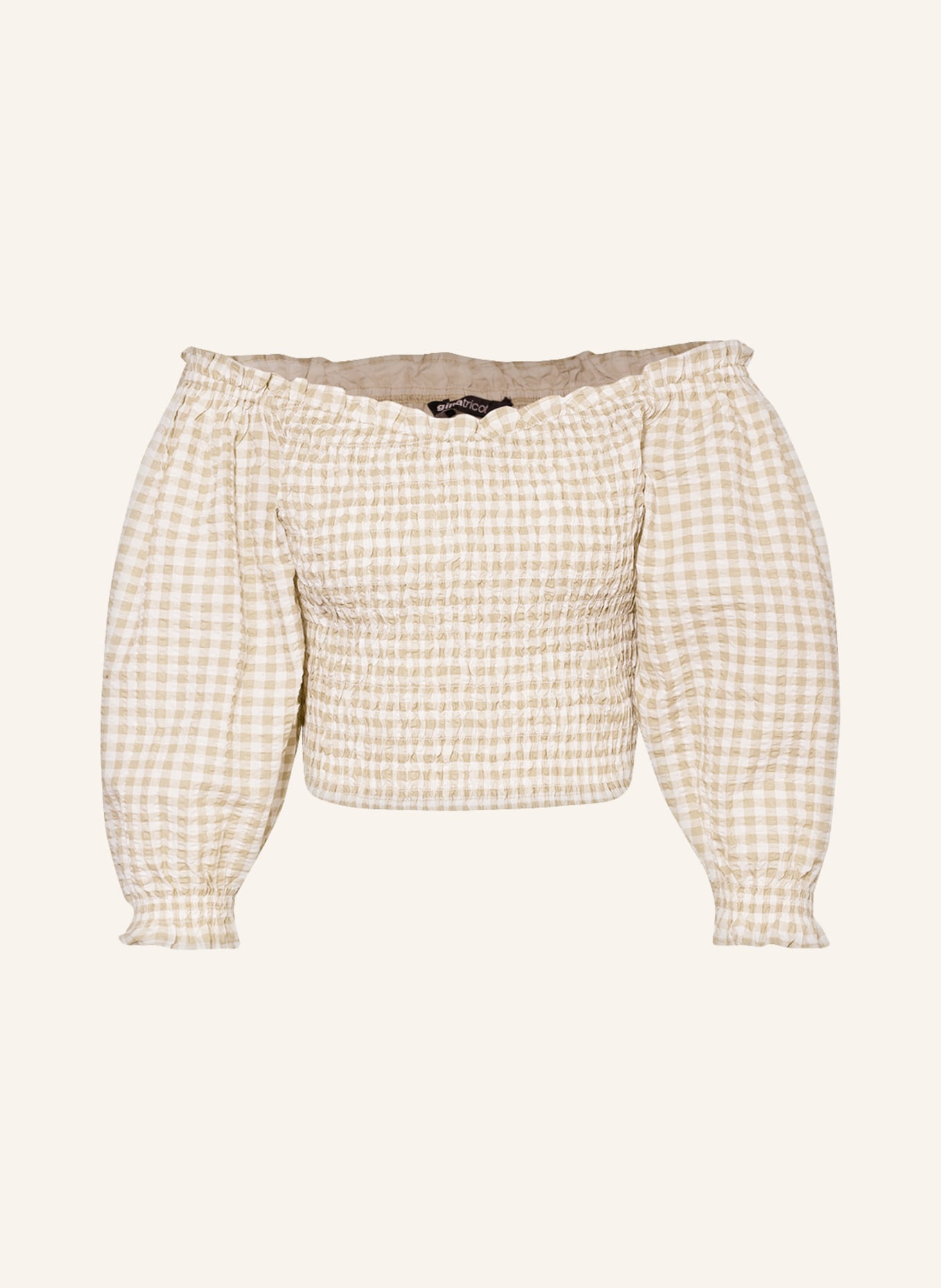 gina tricot Off-Shoulder-Bluse EVREN, Farbe: WEISS/ CREME/ BEIGE (Bild 1)