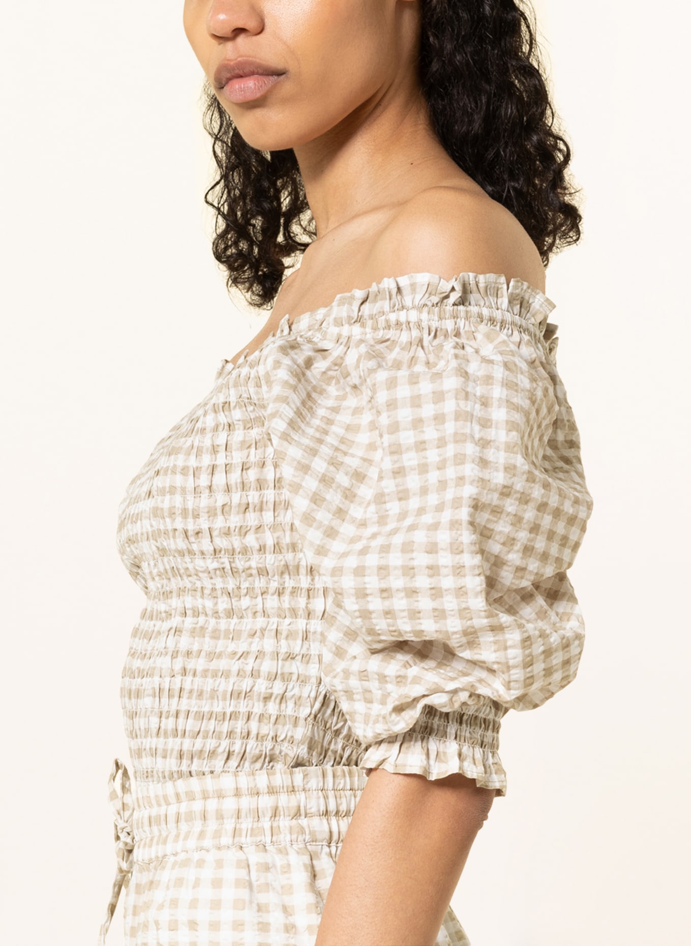 gina tricot Off-shoulder blouse EVREN, Color: WHITE/ CREAM/ BEIGE (Image 4)