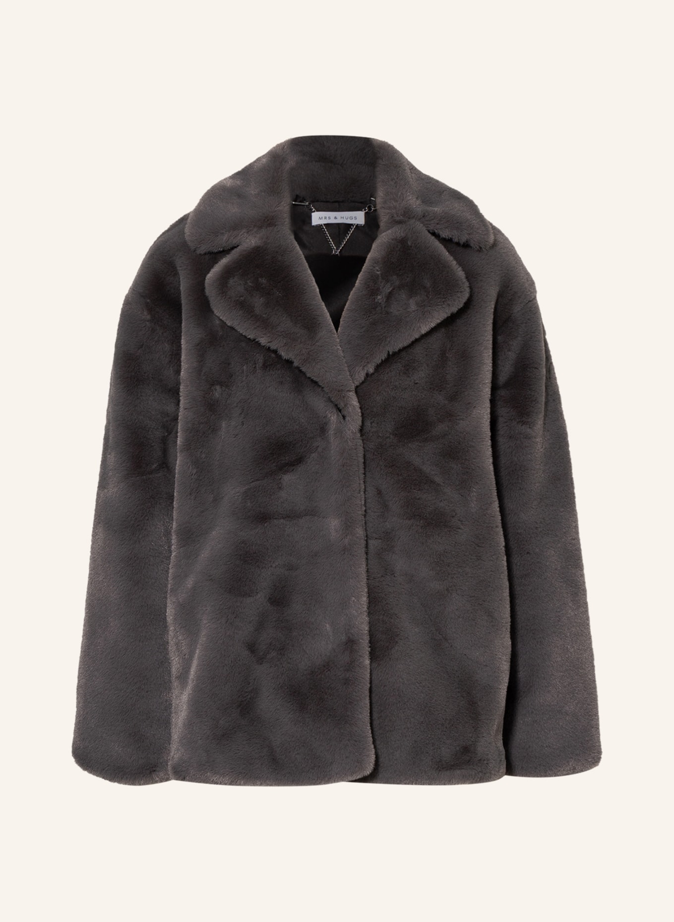 MRS & HUGS Faux fur jacket, Color: DARK GRAY (Image 1)
