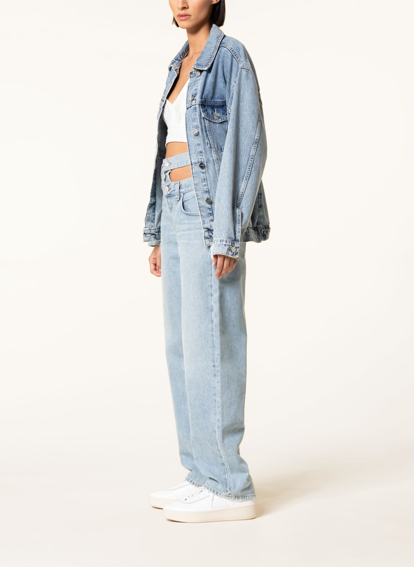 AGOLDE Straight Jeans BROKEN WAISTBAND, Farbe: Sideline clean pale indigo (Bild 4)