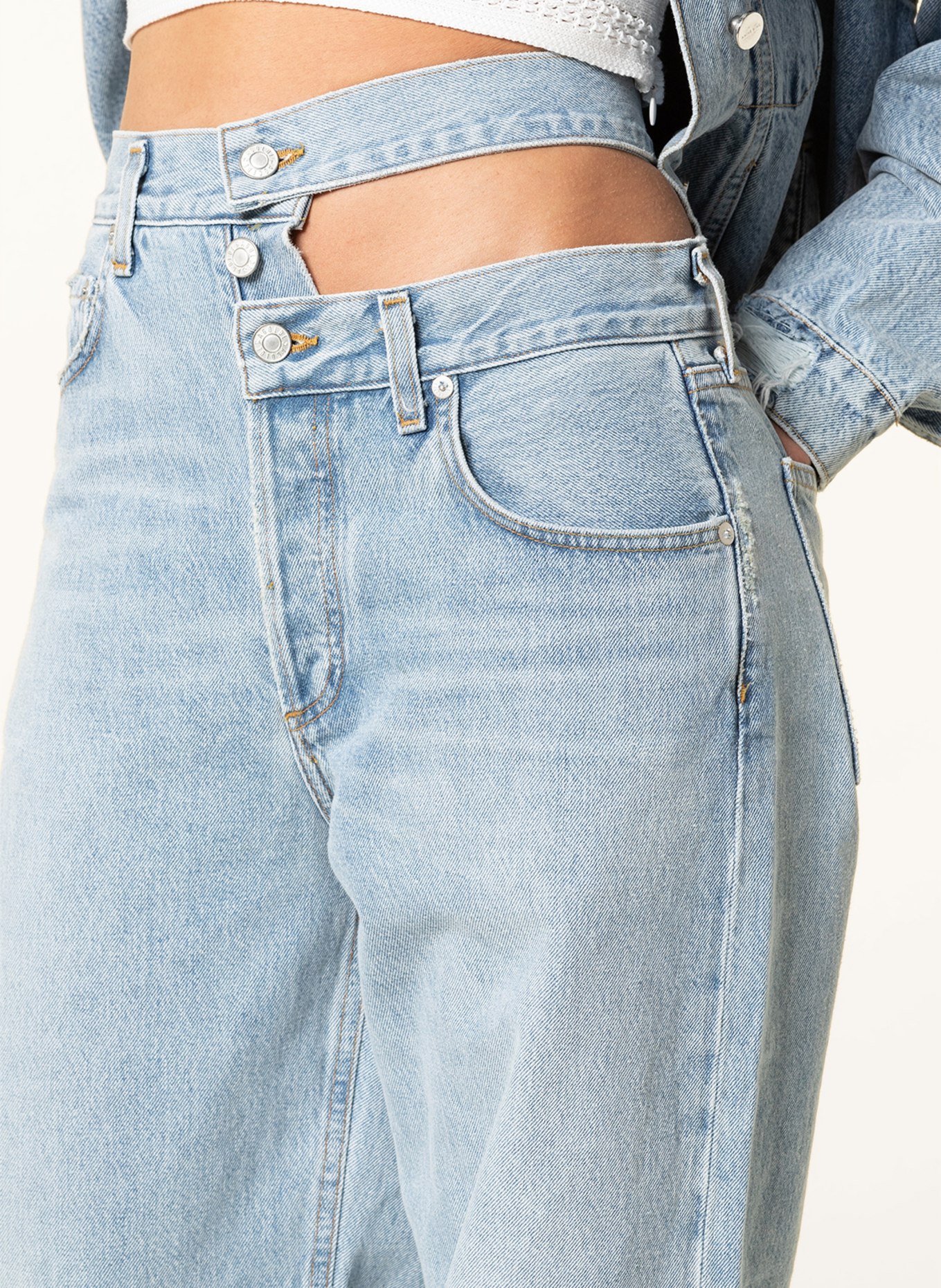 AGOLDE Straight Jeans BROKEN WAISTBAND, Farbe: Sideline clean pale indigo (Bild 5)
