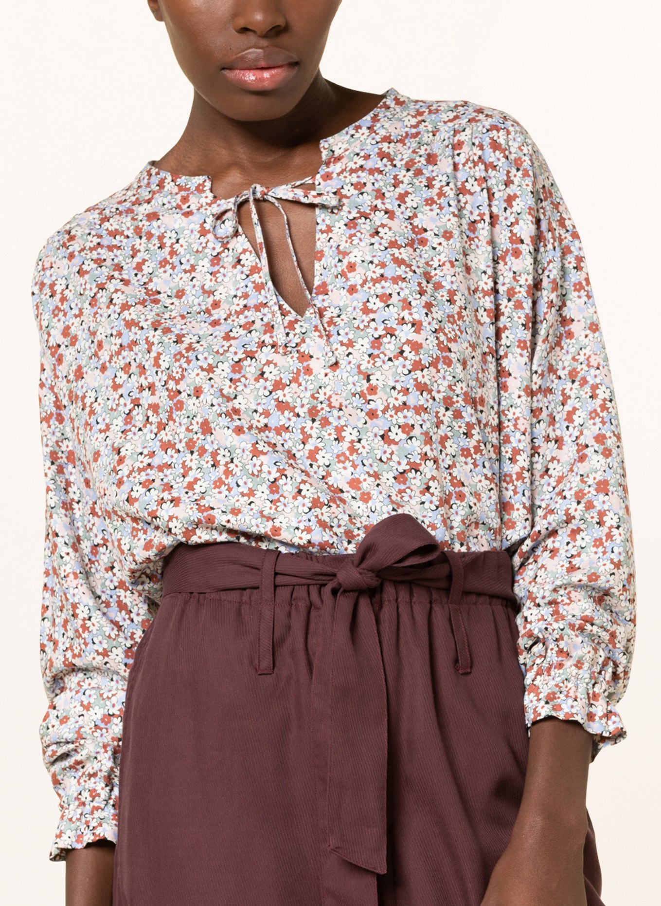 ARMEDANGELS Blouse-style shirt ILICAA, Color: LIGHT BROWN/ WHITE/ LIGHT BLUE (Image 4)