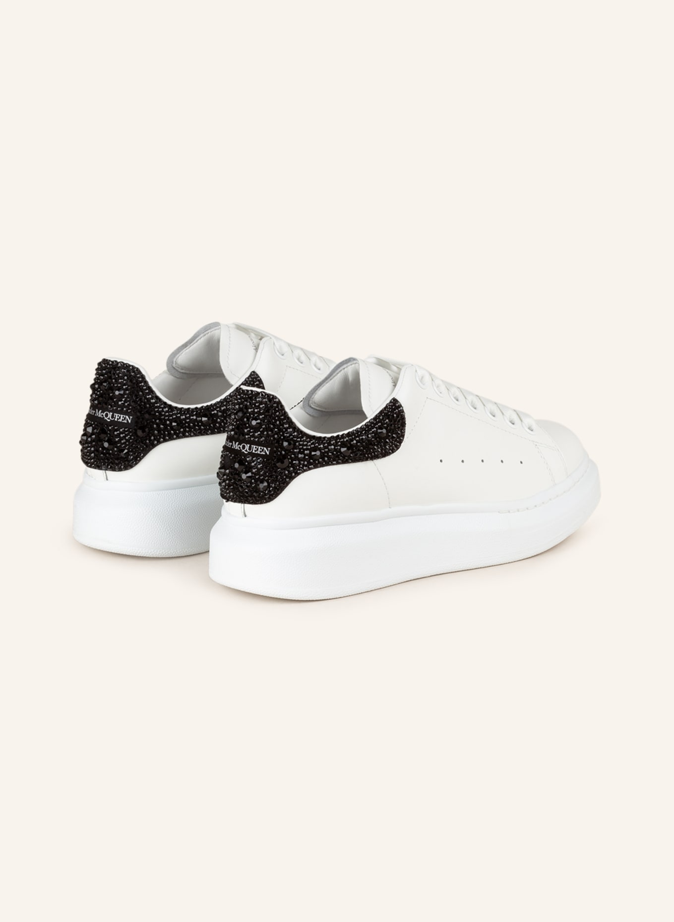 ALEXANDER MCQUEEN Perforated two-tone leather sneakers | Sale up to 70% off  | THE OUTNET