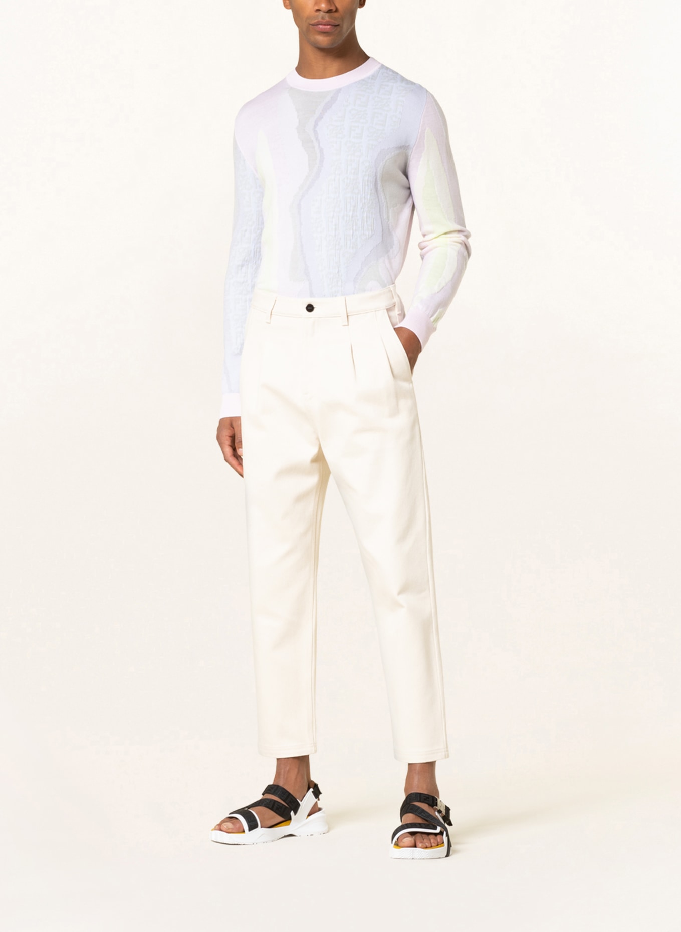 FENDI Jeans slim fit with cropped leg length, Color: CREAM (Image 2)