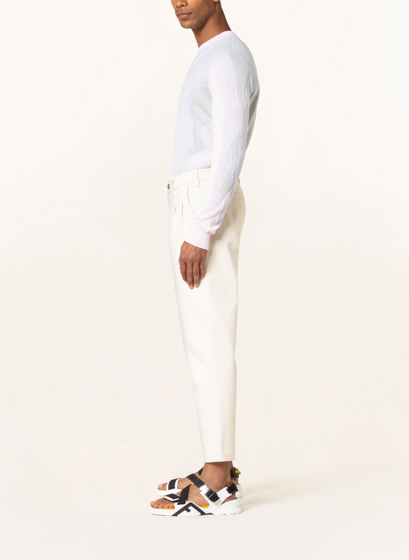 FENDI Jeans slim fit with cropped leg length, Color: CREAM (Image 4)