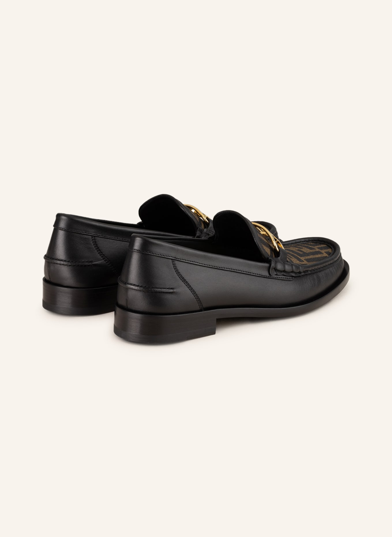 FENDI Loafers, Color: BLACK/ LIGHT BROWN (Image 2)