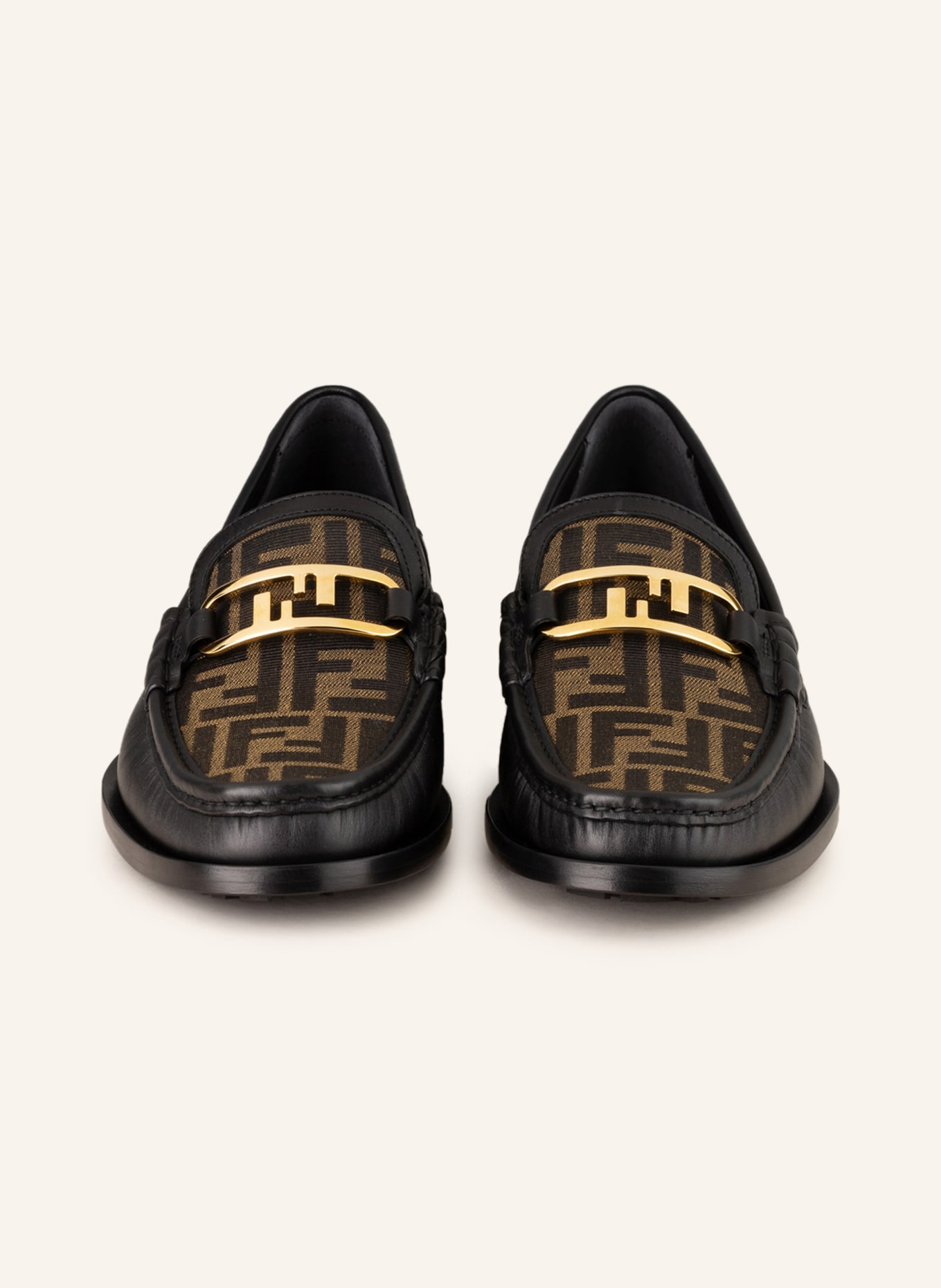 FENDI Loafers, Color: BLACK/ LIGHT BROWN (Image 3)