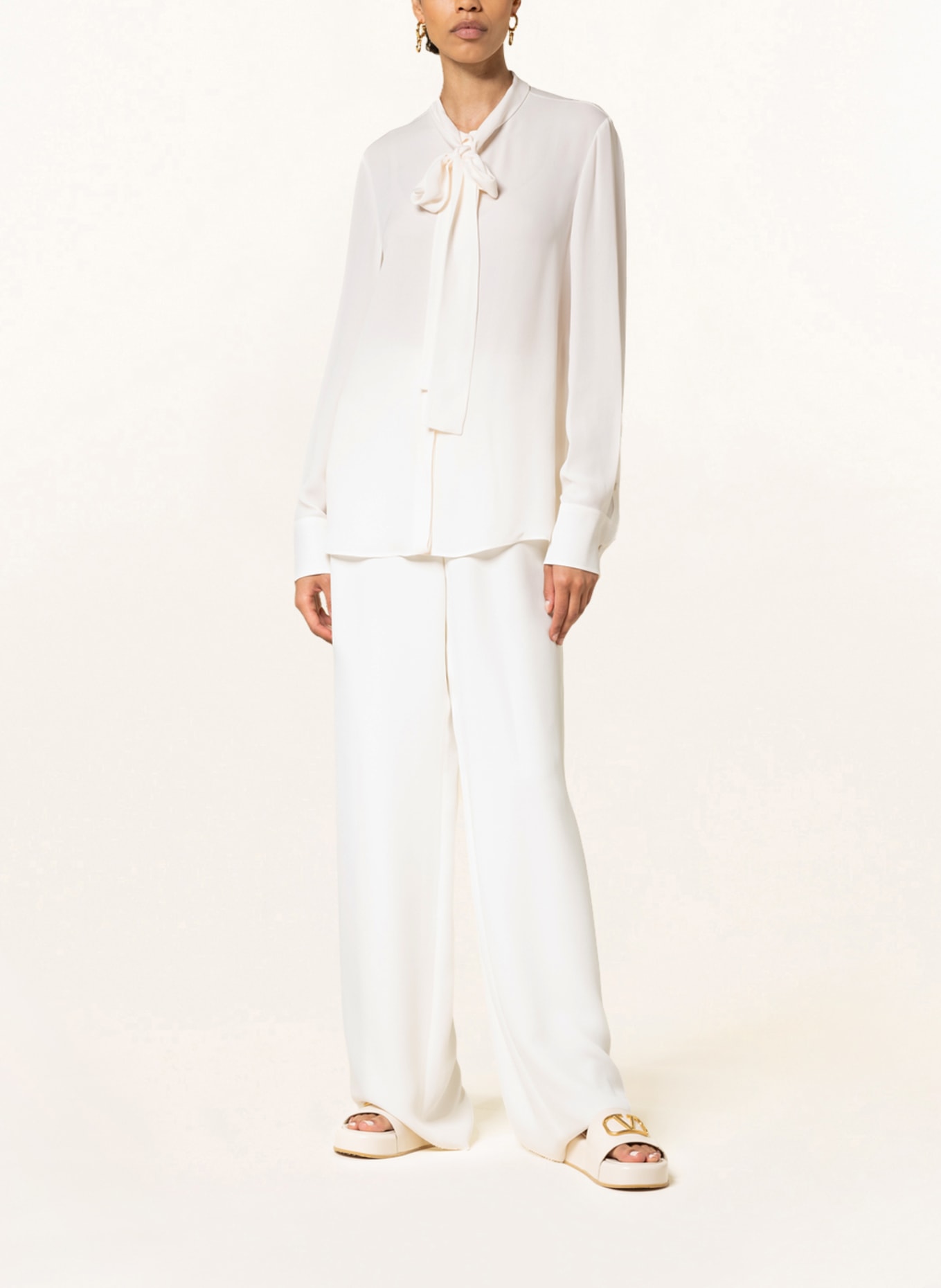 VALENTINO Bow-tie blouse in silk , Color: ECRU (Image 2)