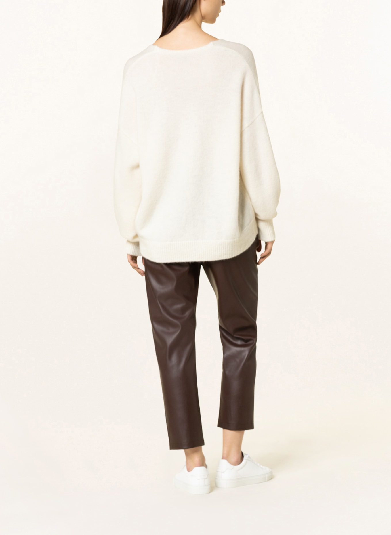 BOSS Sweter oversize FONDIANAN z dodatkiem alpaki, Kolor: KREMOWY (Obrazek 3)