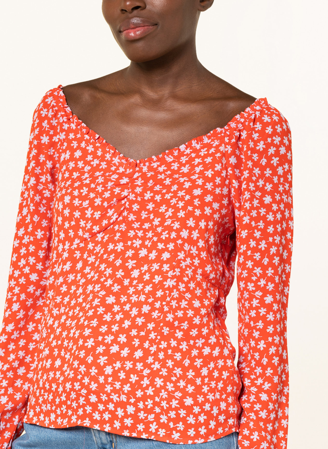 NEO NOIR Off-the-shoulder blouse RICKI, Color: RED (Image 4)