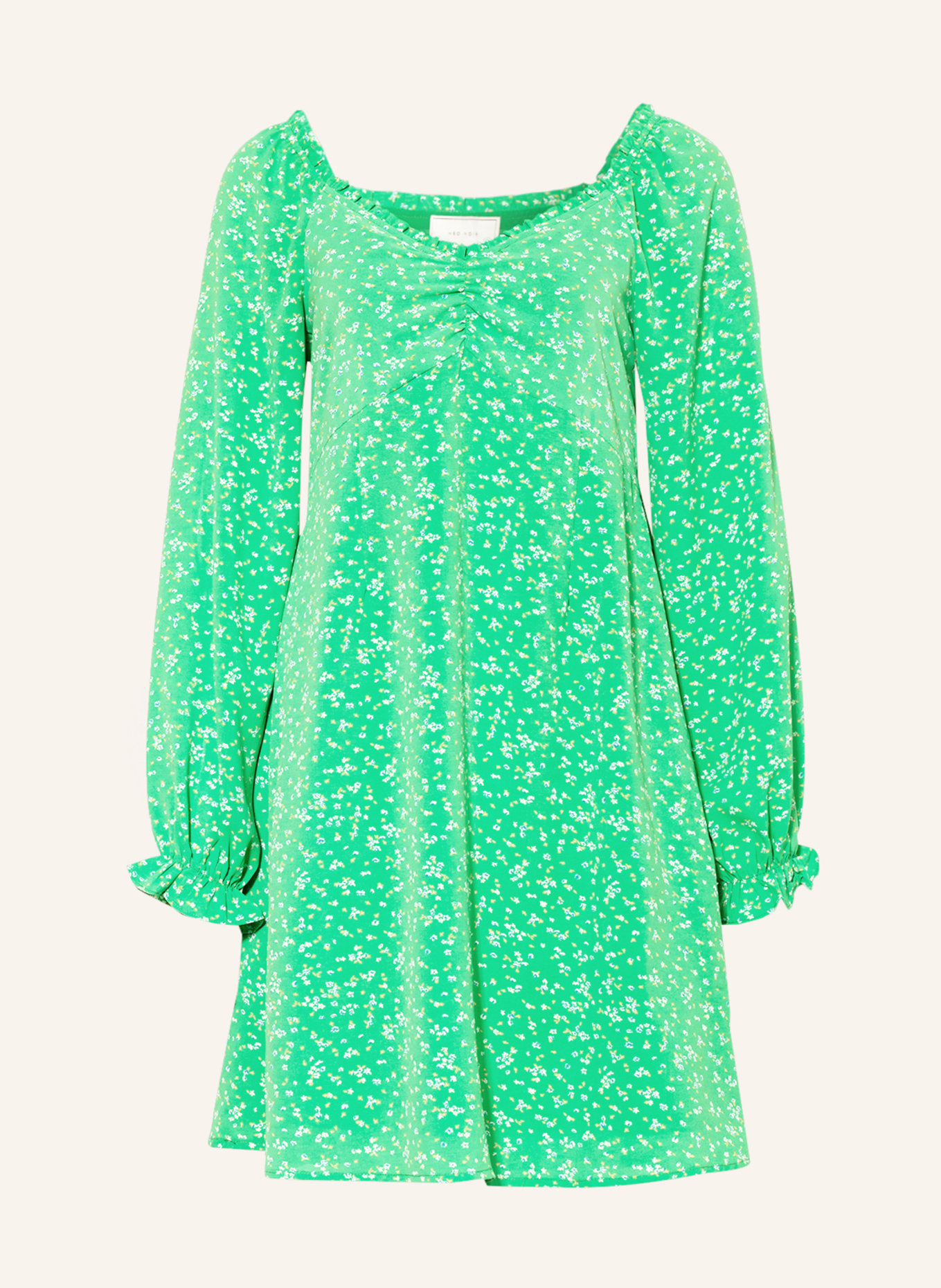 NEO NOIR Dress MALLA with ruffles , Color: GREEN (Image 1)