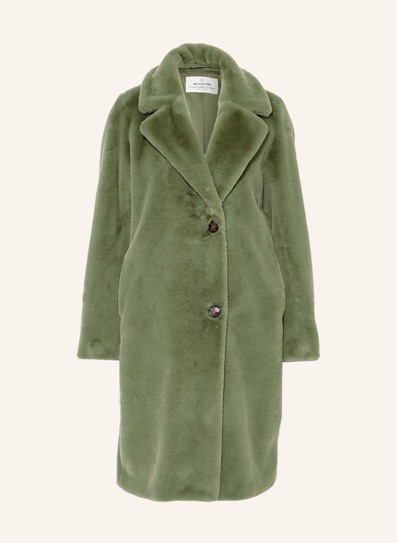 MILESTONE Faux fur coat ALYSSA, Color: OLIVE (Image 1)