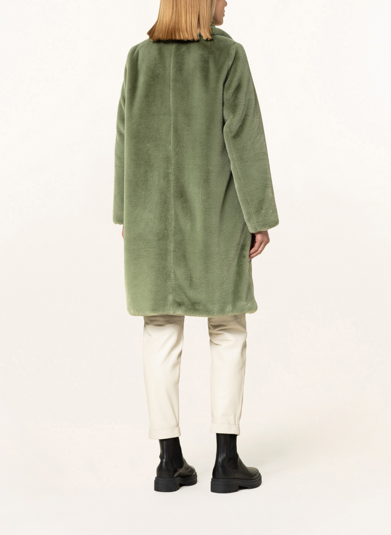 MILESTONE Faux fur coat ALYSSA, Color: OLIVE (Image 3)
