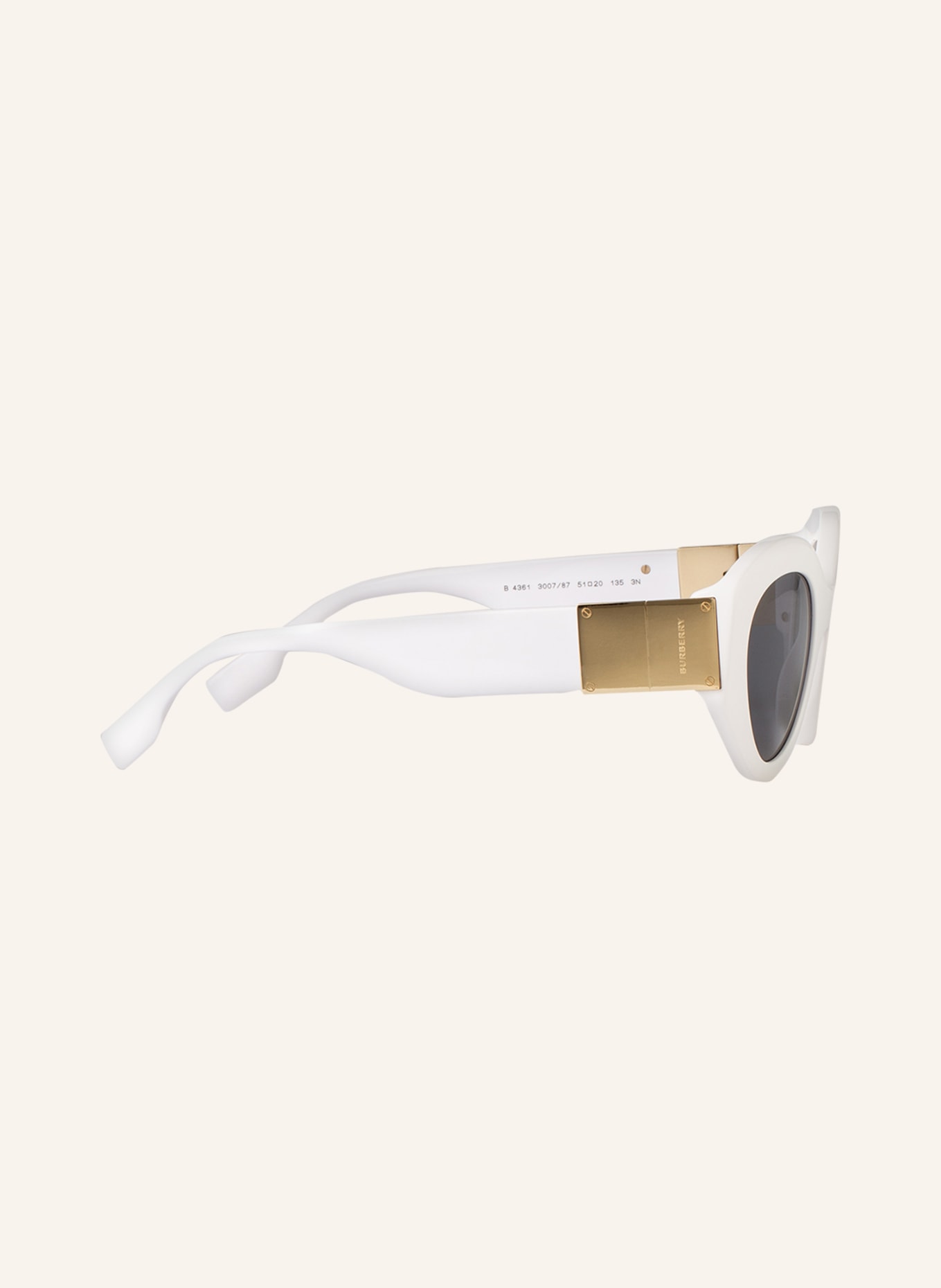 BURBERRY Sunglasses BE4361, Color: 300787 - WHITE/ DARK GRAY (Image 4)