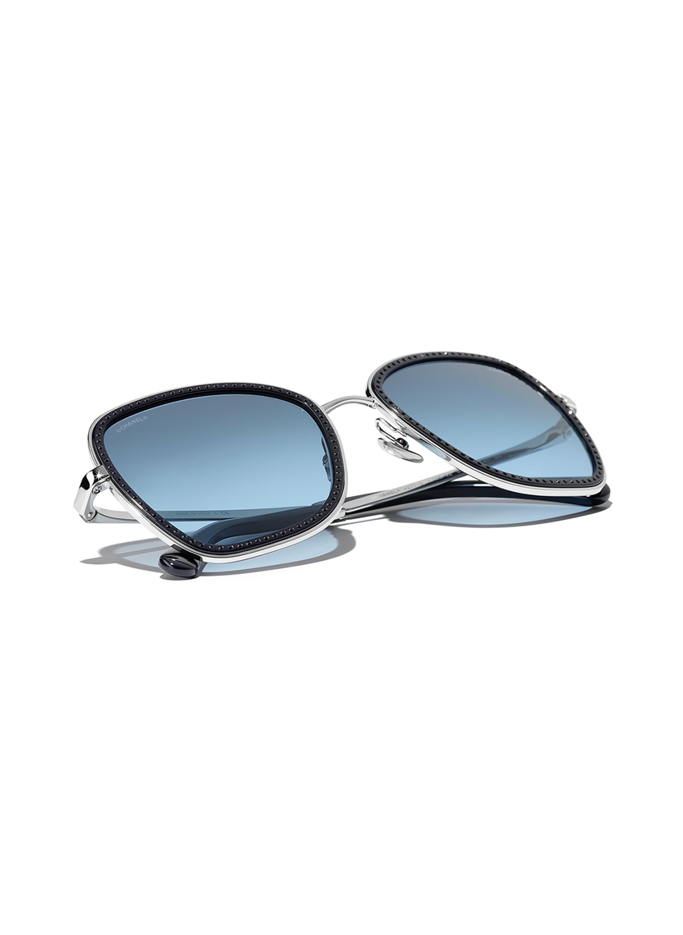 Chanel CC Logo Blue Tinted Sunglasses  purchasegarments