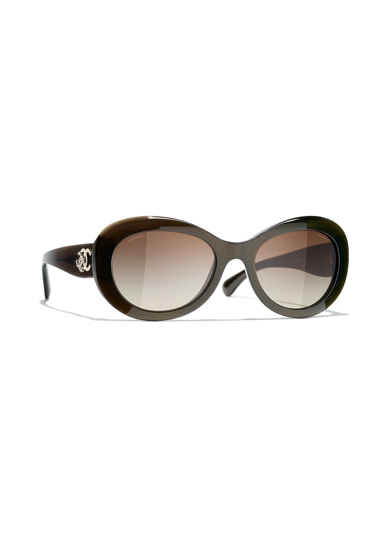 CHANEL Round sunglasses, Color: 1706S5 - DARK BROWN/ BROWN GRADIENT (Image 1)