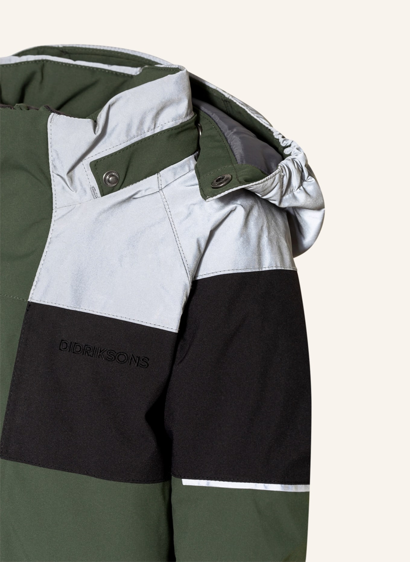 DIDRIKSONS Outdoor-Jacke LUX: OLIV / SCHWARZ / GRAU