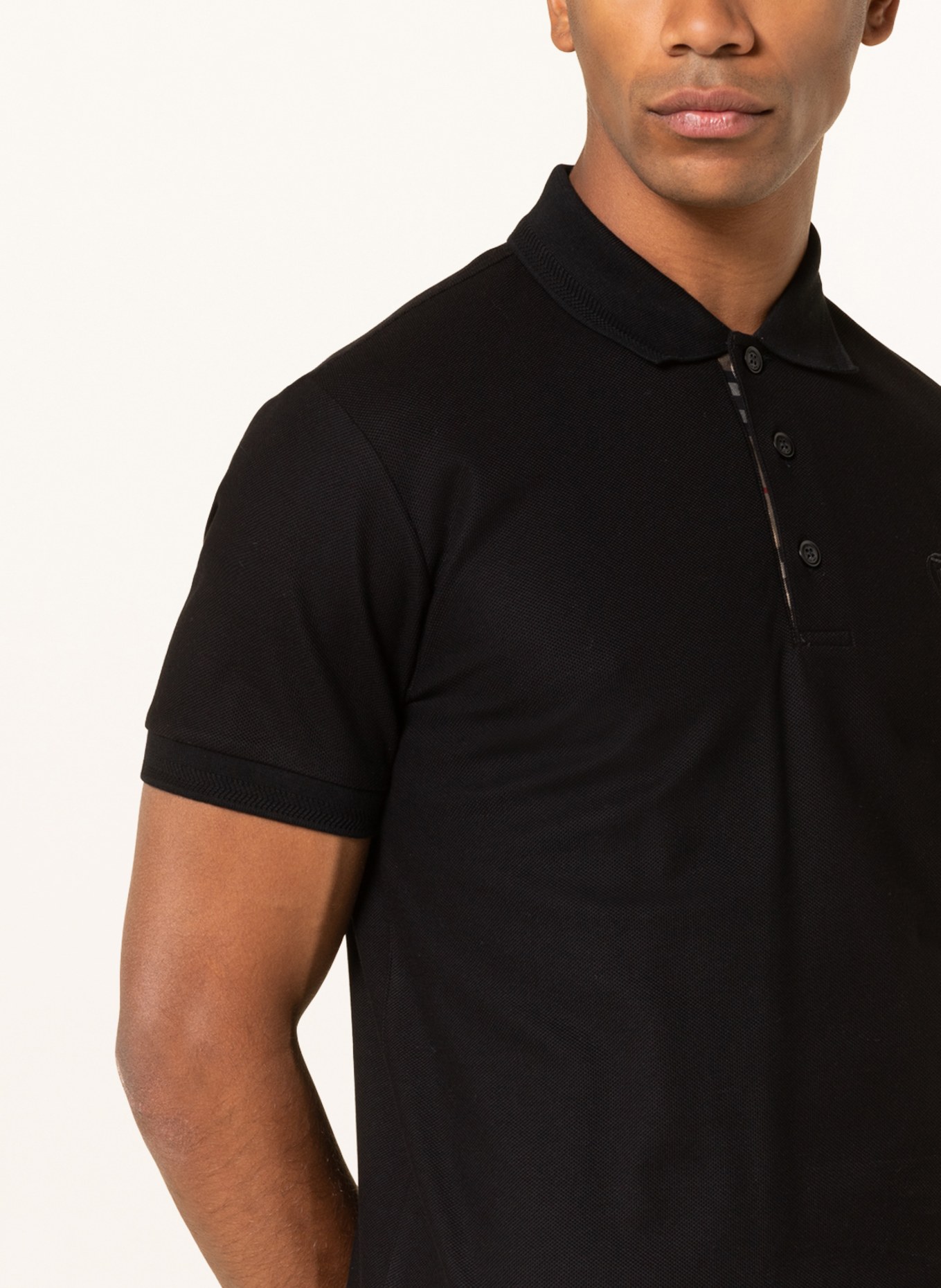 BURBERRY Piqué polo shirt EDDIE, Color: BLACK (Image 4)