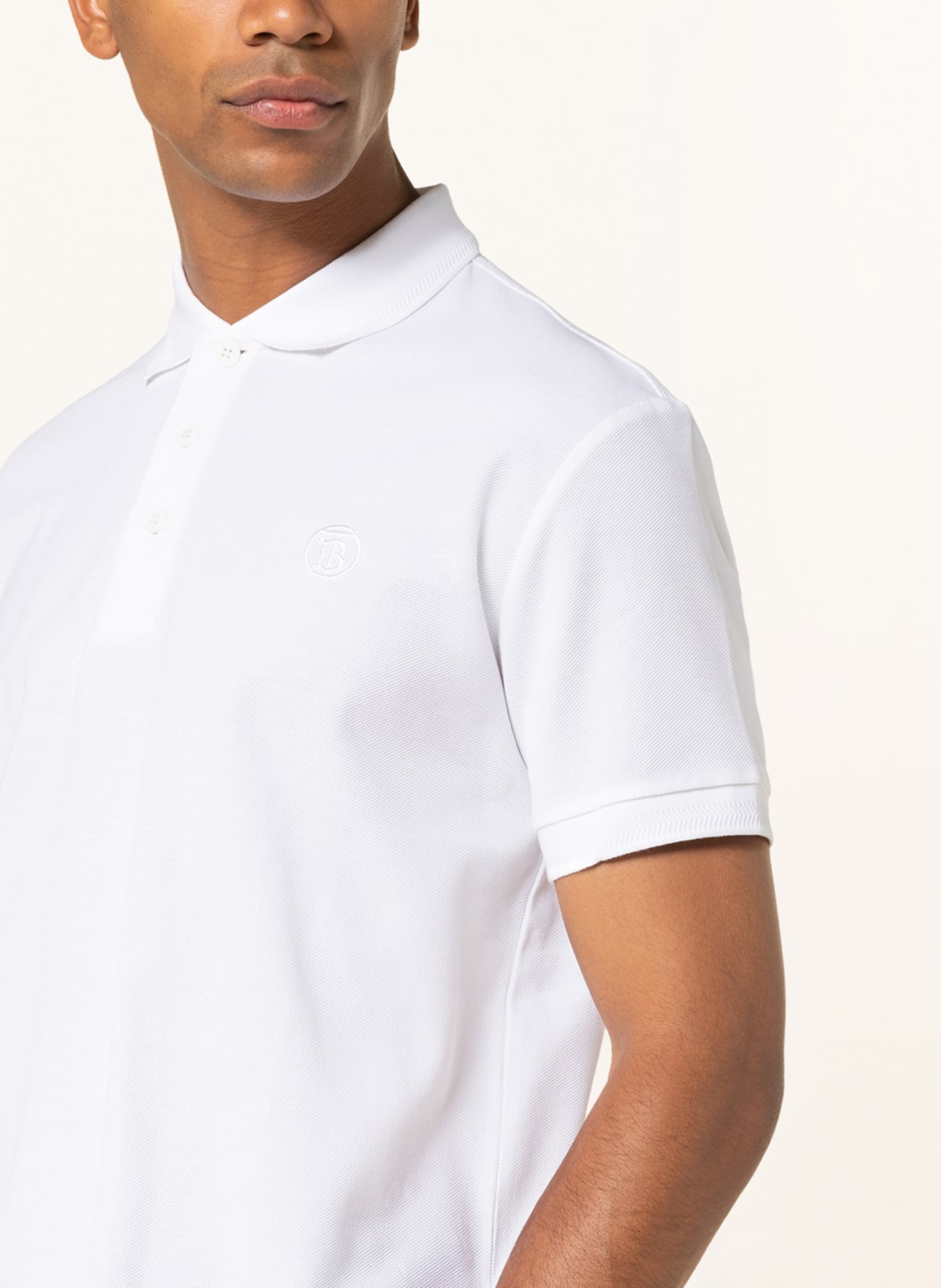 BURBERRY Piqué polo shirt EDDIE, Color: WHITE (Image 4)