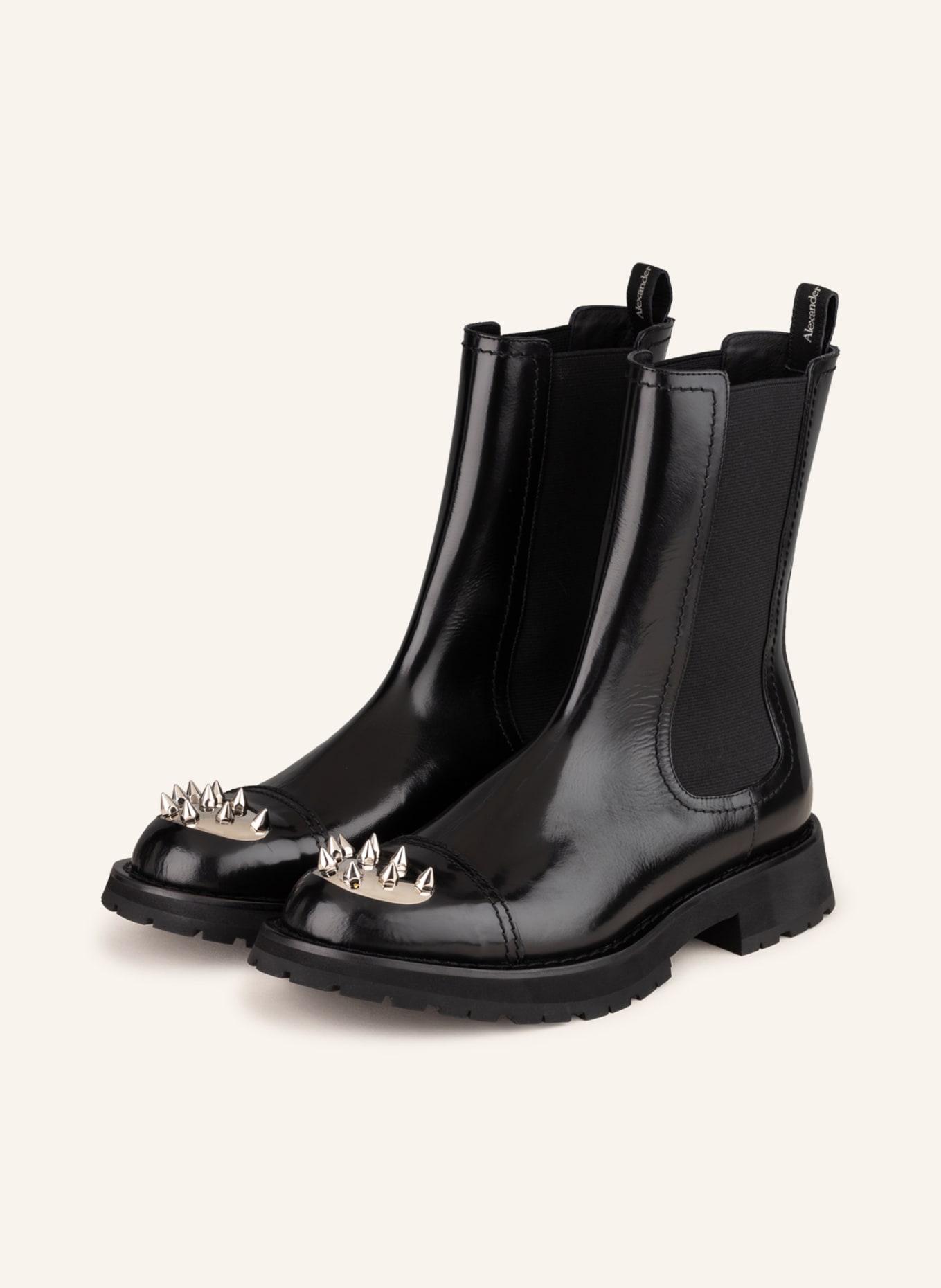 Alexander McQUEEN boots with rivets in black