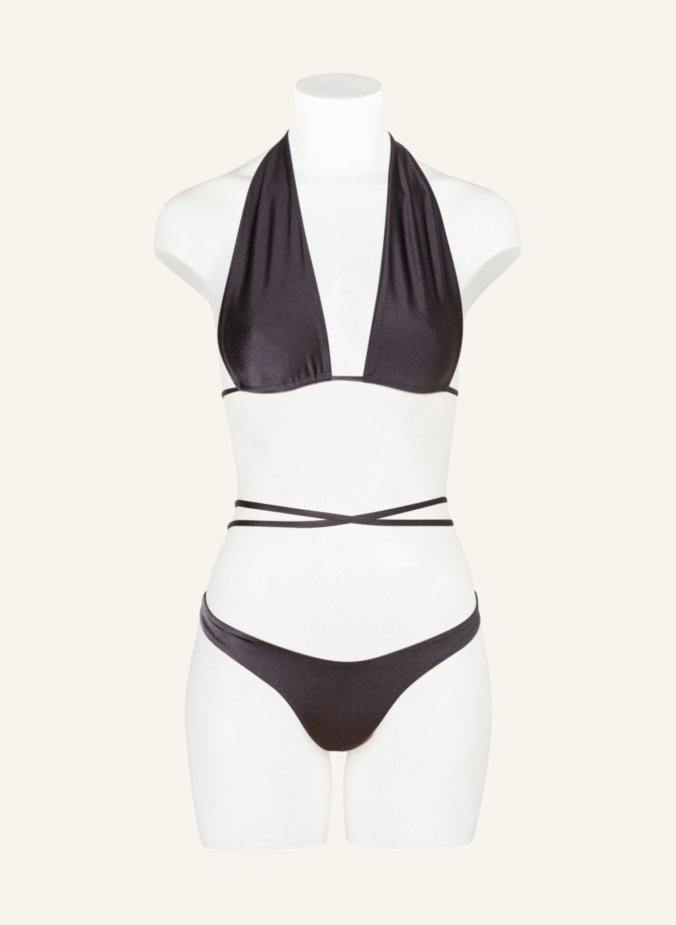 espadrij l'originale Triangle bikini top CLAIR, Color: DARK GRAY (Image 2)