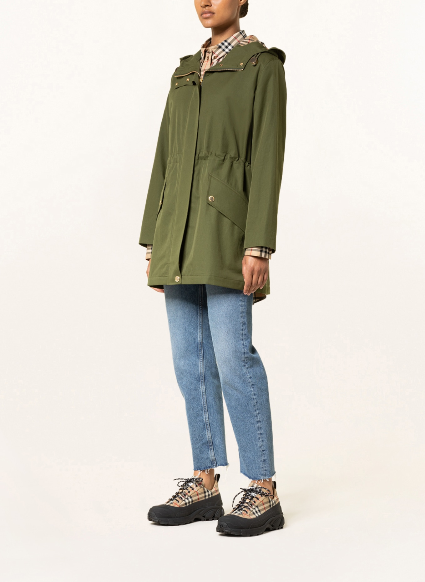 Burberry green jacket clearance