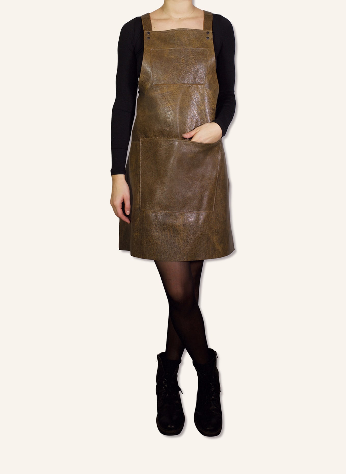 DUTCHDELUXES Zástěra: TMAVĚ HNĚDÁ