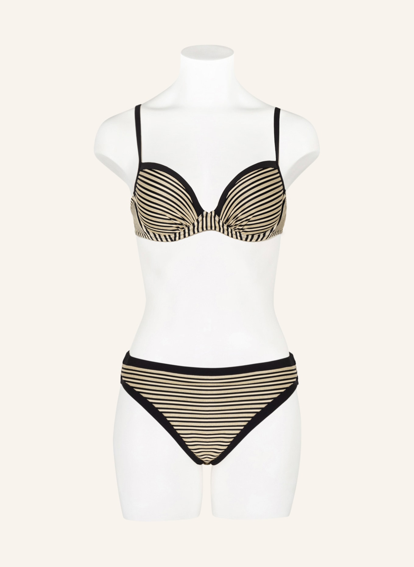 MARYAN MEHLHORN Underwired bikini top PIRATES with glitter thread , Color: BLACK/ CREAM/ ECRU (Image 2)